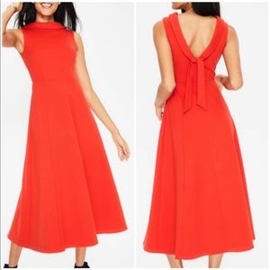 NWT Boden Aria knit pointe midi dress size 14, red pop retro flare